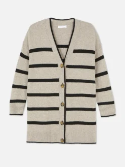 Cárdigan Largo A Rayas