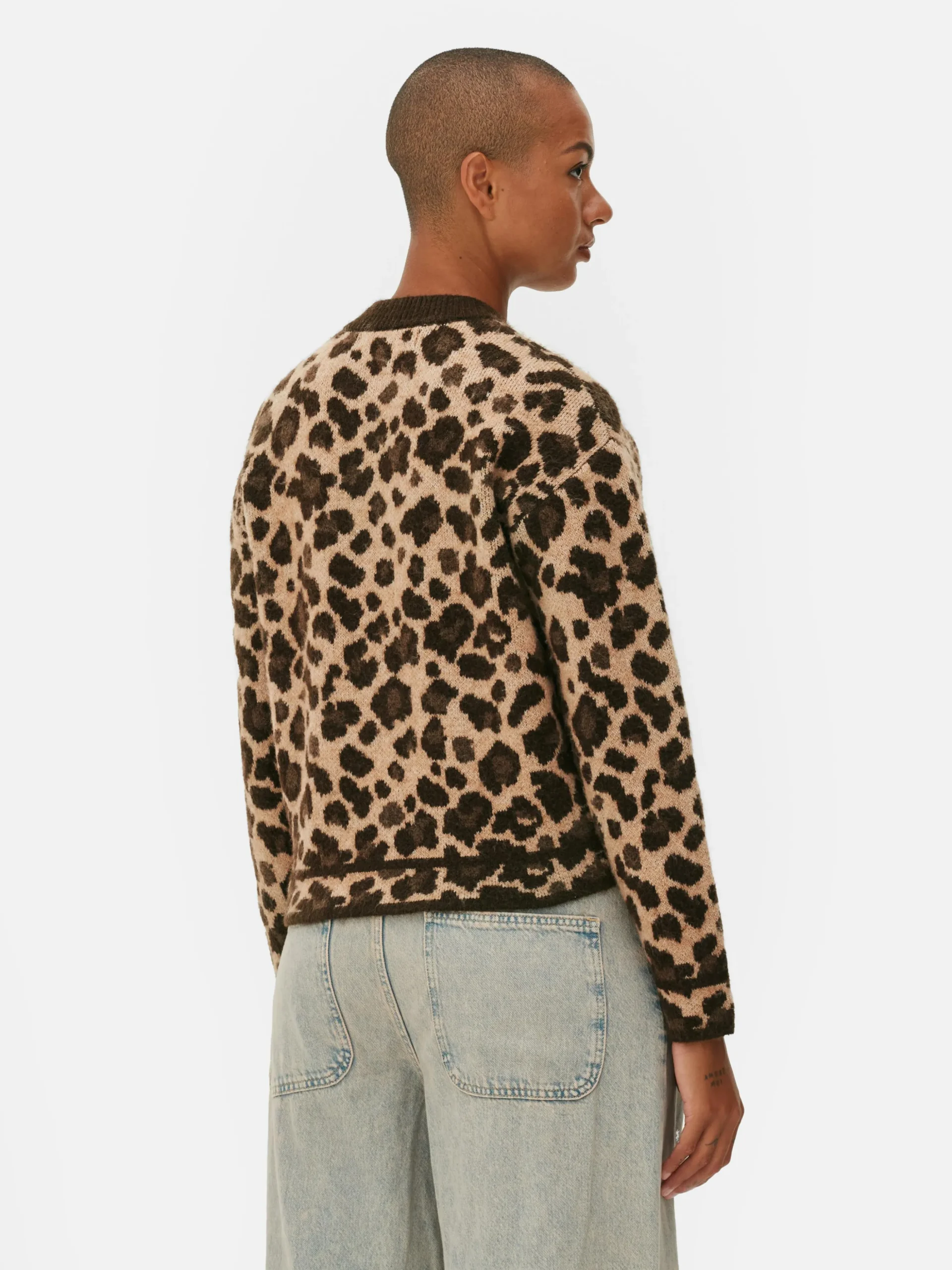 Cárdigan Tipo Bómber Con Estampado De Leopardo