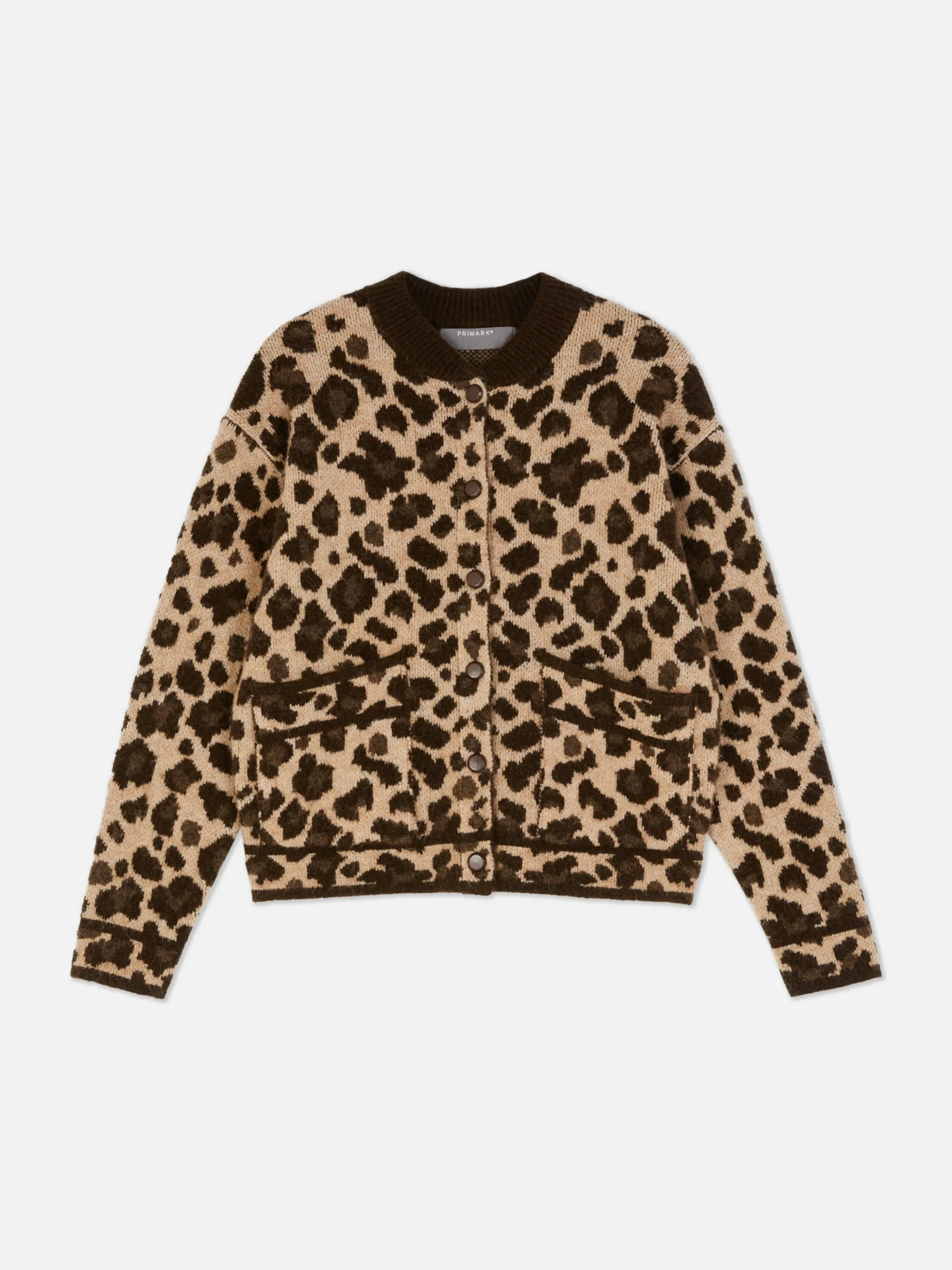 Cárdigan Tipo Bómber Con Estampado De Leopardo
