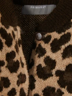 Cárdigan Tipo Bómber Con Estampado De Leopardo