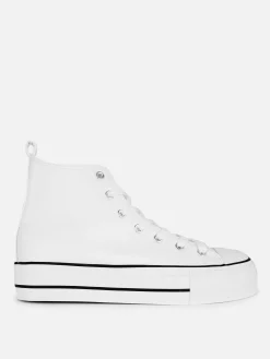 Deportivas De Piel Sintética Con Plataforma Plana