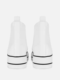 Deportivas De Piel Sintética Con Plataforma Plana