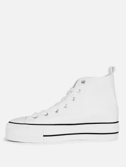 Deportivas De Piel Sintética Con Plataforma Plana