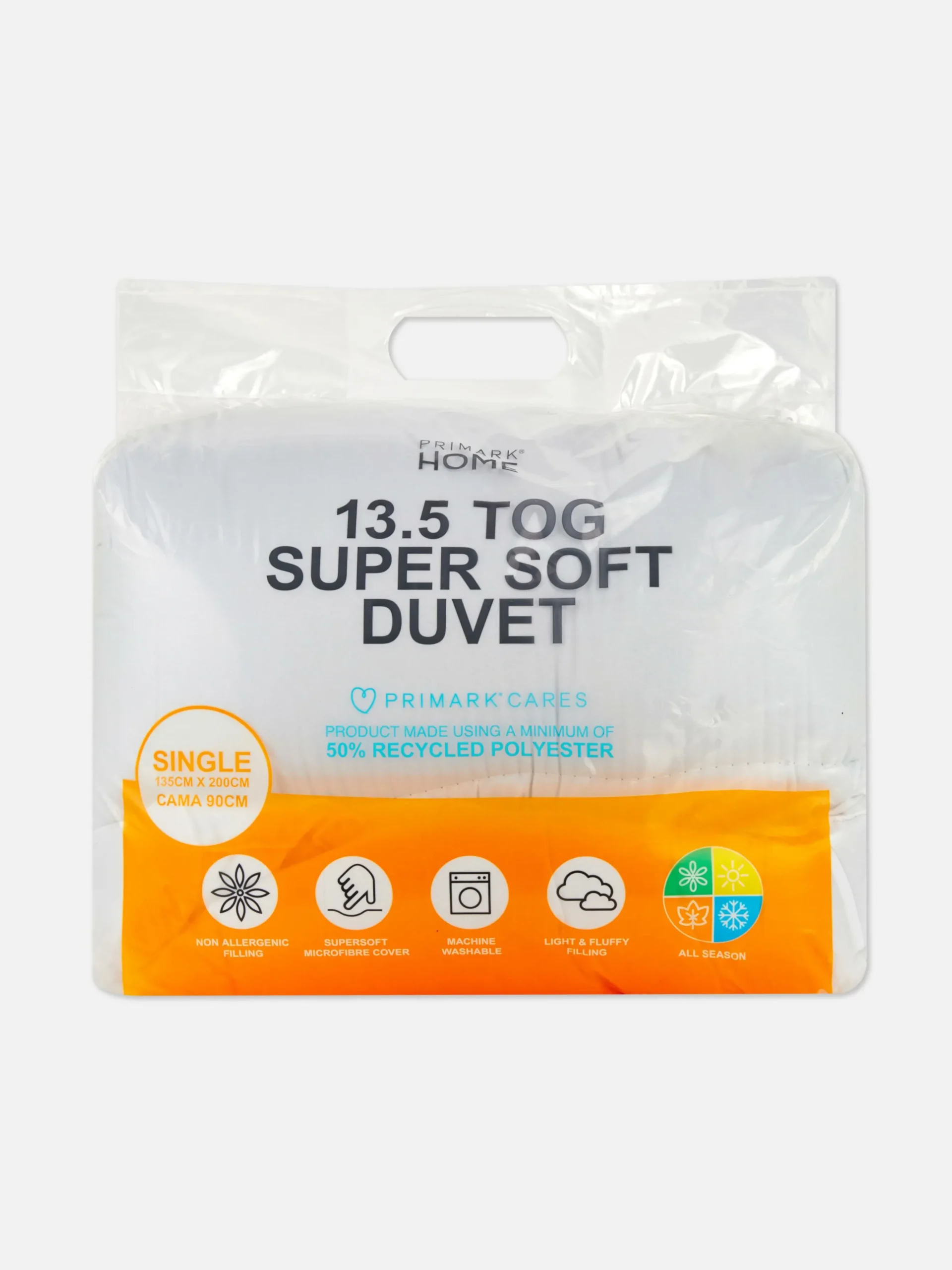 Edredón Para Cama Individual Supersuave De 13,5 Tog