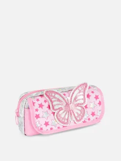 Estuche Para Lápices Con Parche De Mariposas