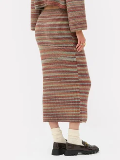Falda Midi De Punto A Rayas De Rita Ora
