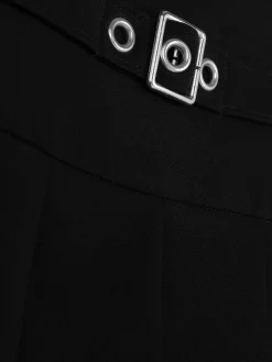 Falda Plisada Con Cinturón Con Hebilla