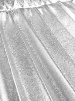 Falda Plisada Con Efecto Metalizado