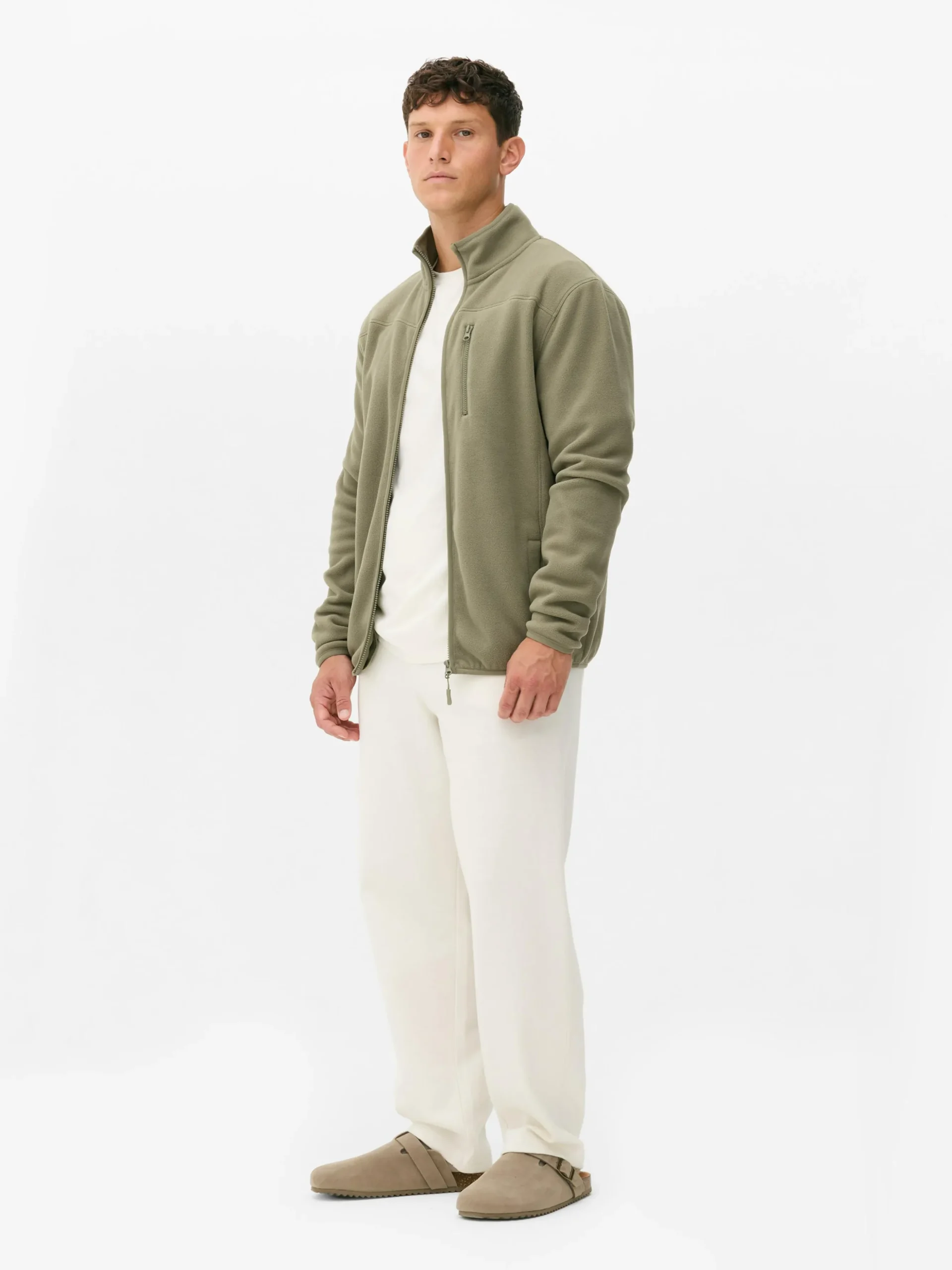 Forro Polar Con Cremallera Y Cuello Chimenea