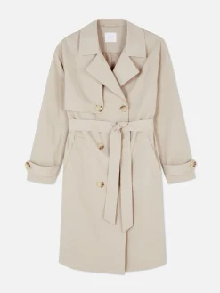 Gabardina De Doble Botonadura Con Cinturón