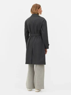 Gabardina De Doble Botonadura Con Cinturón