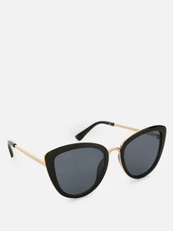 Gafas De Sol Estilo Ojos De Gato Con Ribete Metálico