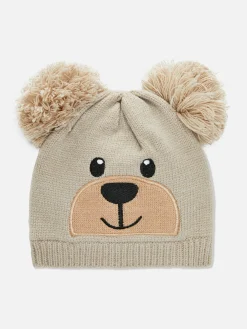 Gorro De Punto De Osito Con Pompón