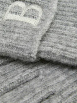 Guantes De Punto Acanalado Con Inicial Bordada