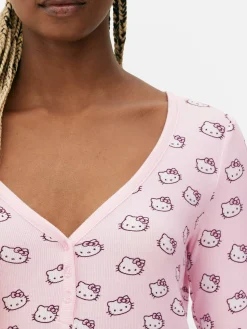 Hello Kitty Long Sleeve Top And Shorts Pyjamas