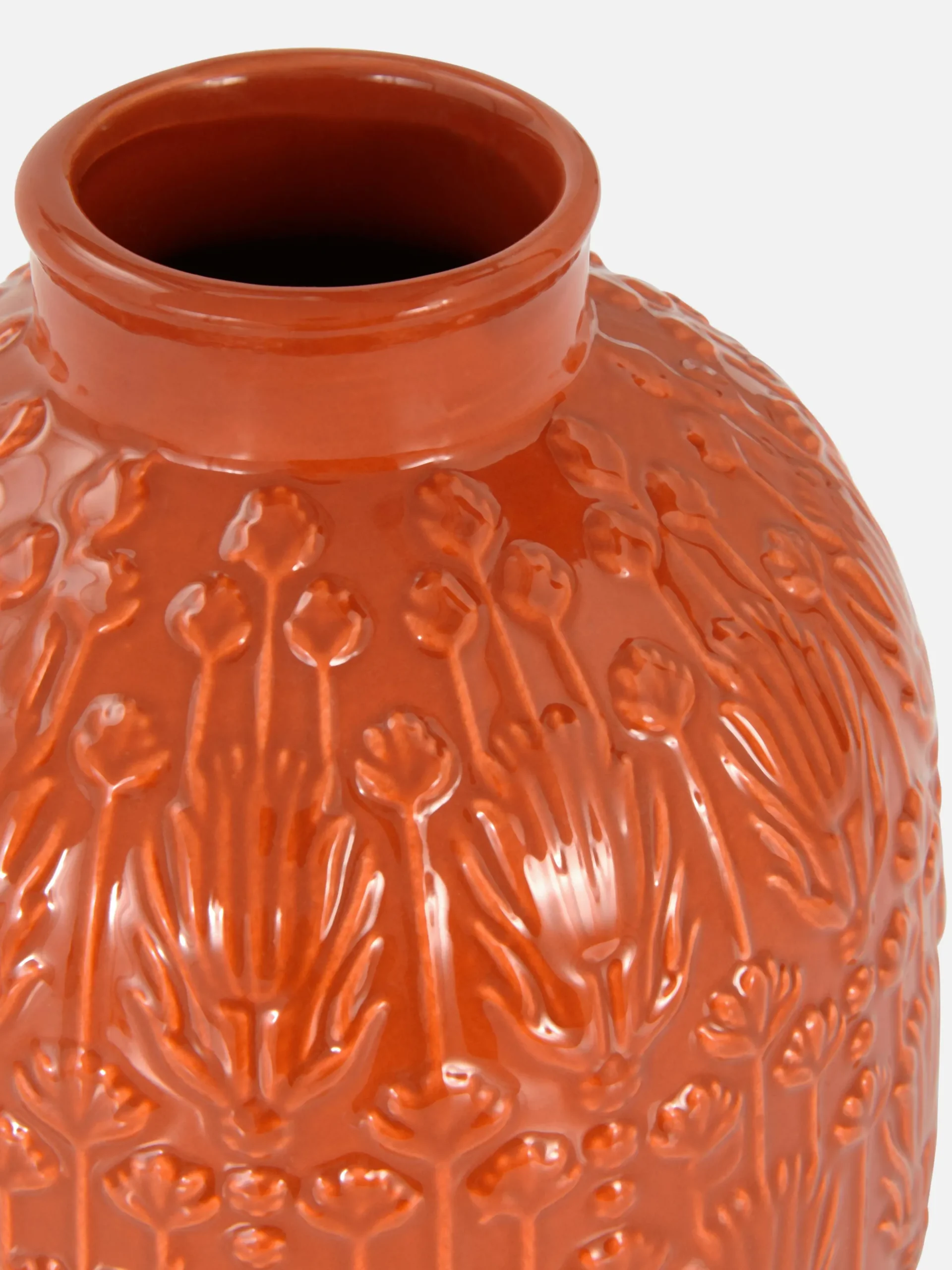 Jarrón Con Flores Repujadas