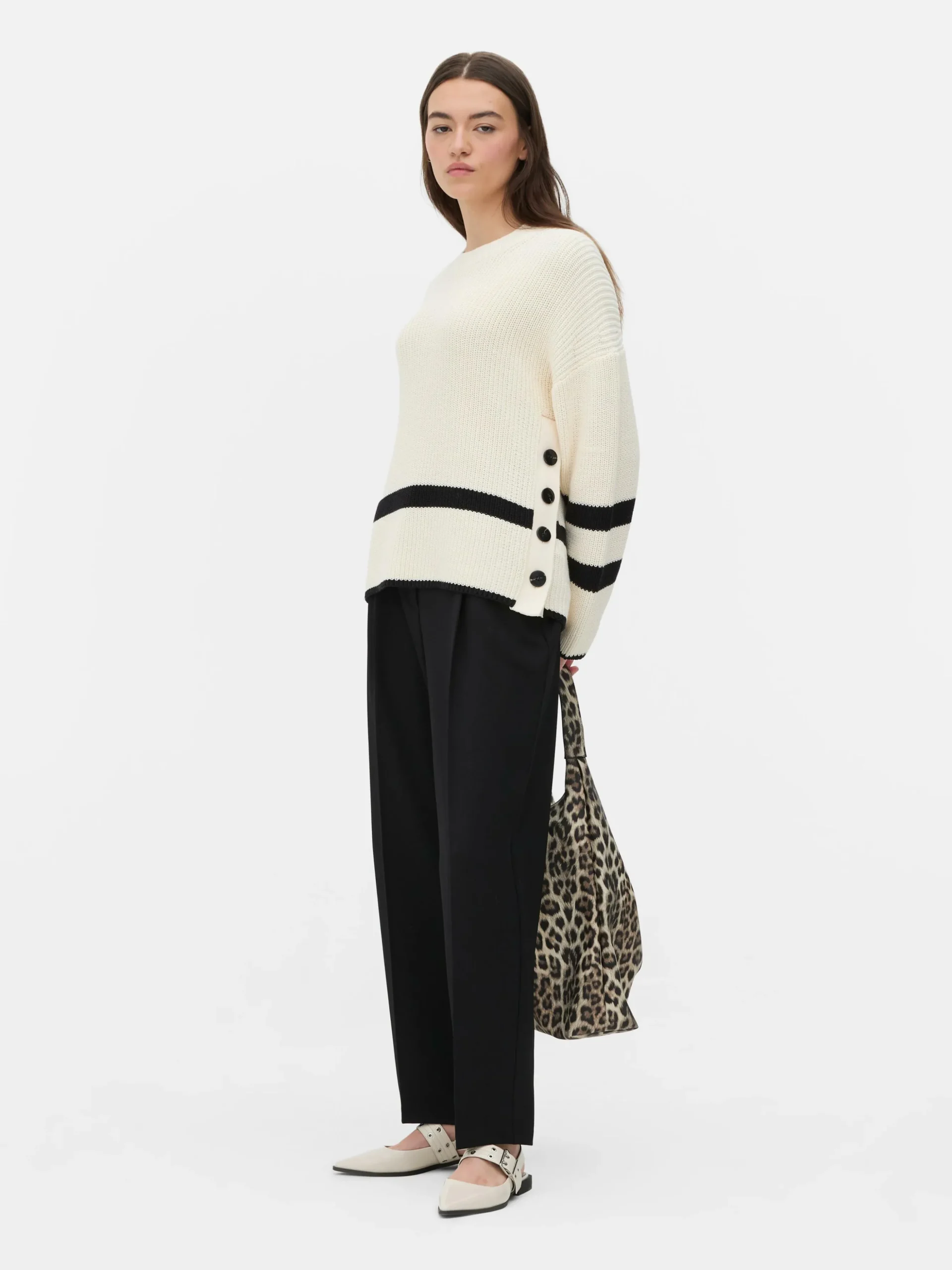 Jersey A Rayas Con Detalle De Botones