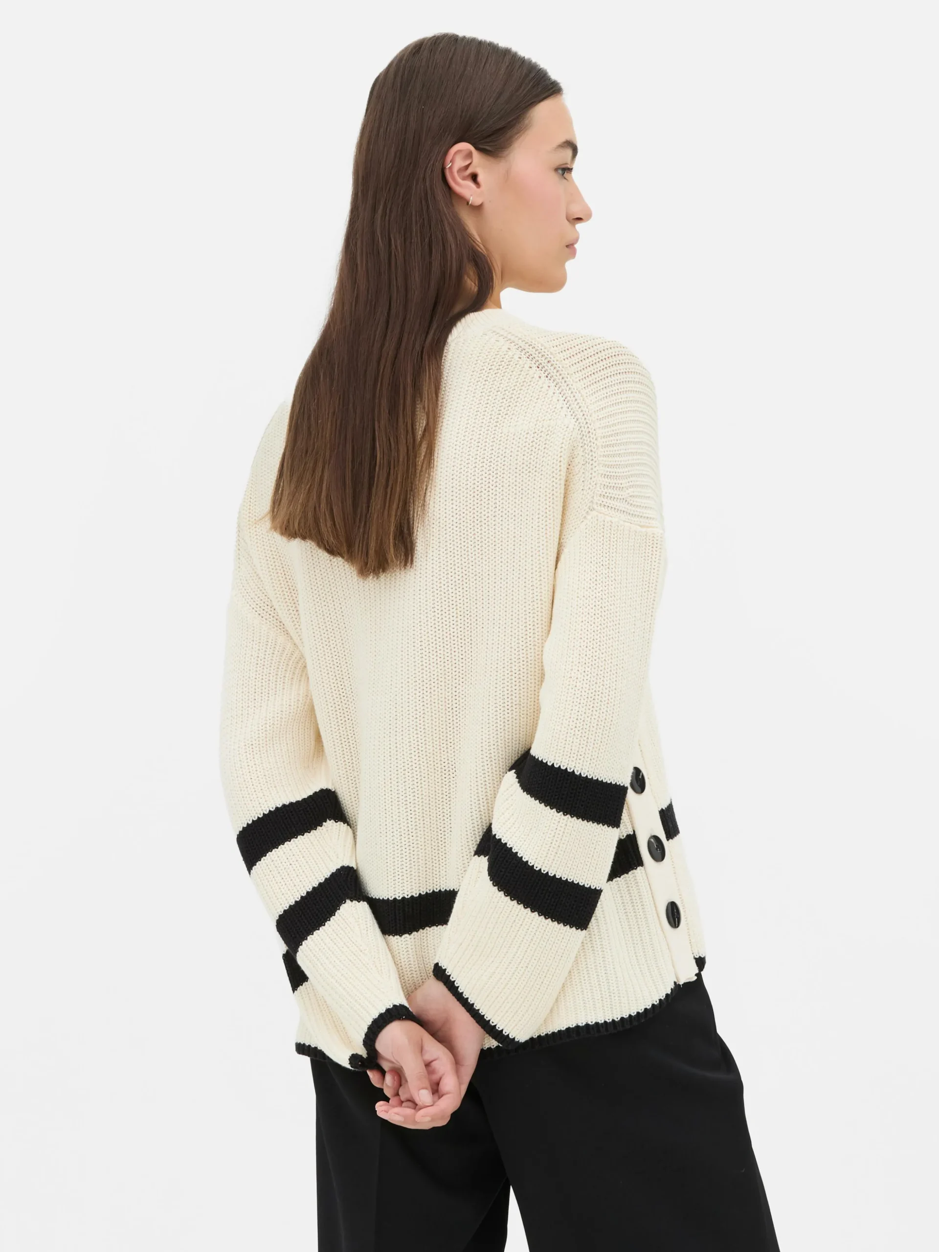 Jersey A Rayas Con Detalle De Botones