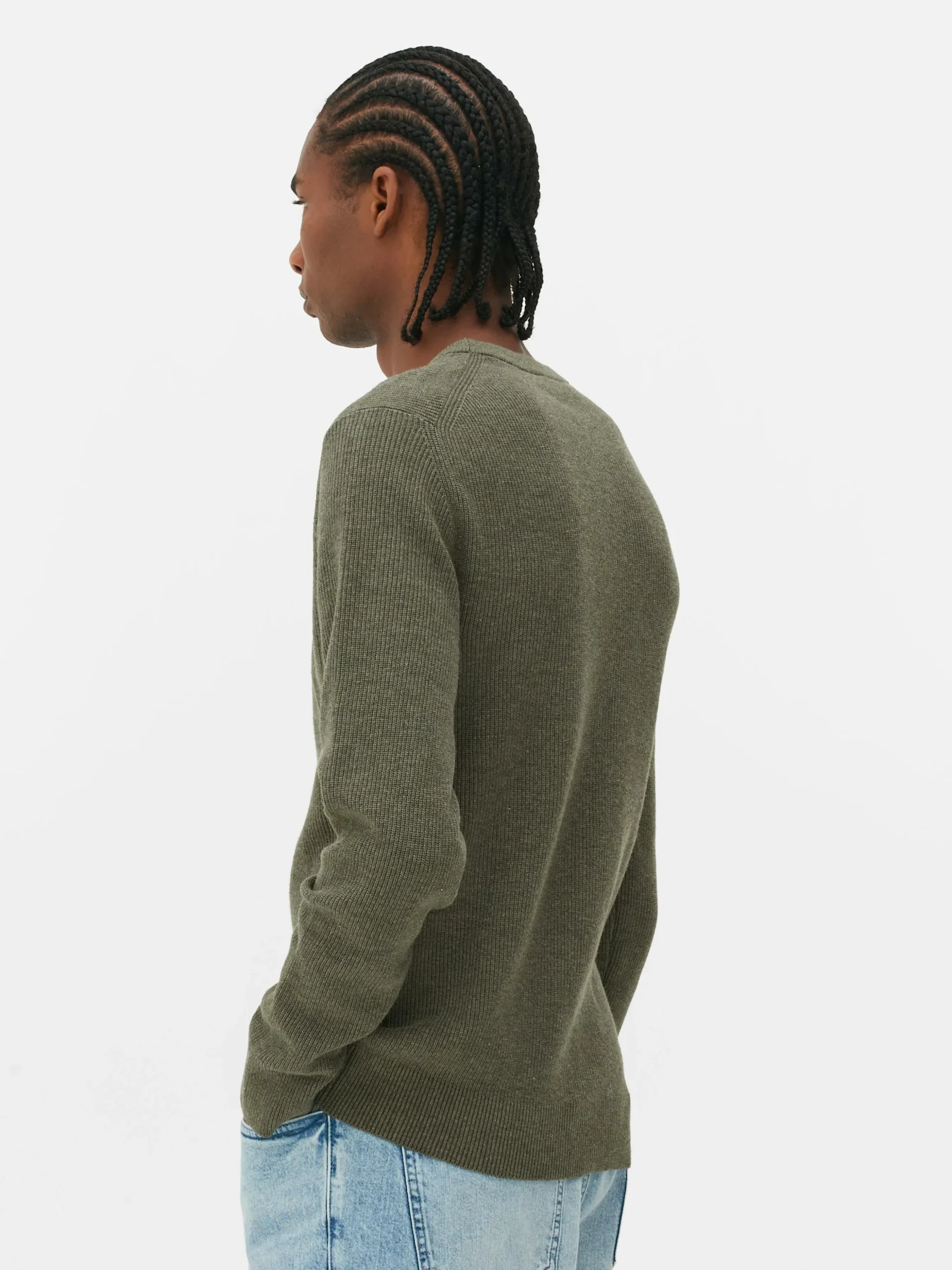 Jersey Acanalado Con Cuello Redondo