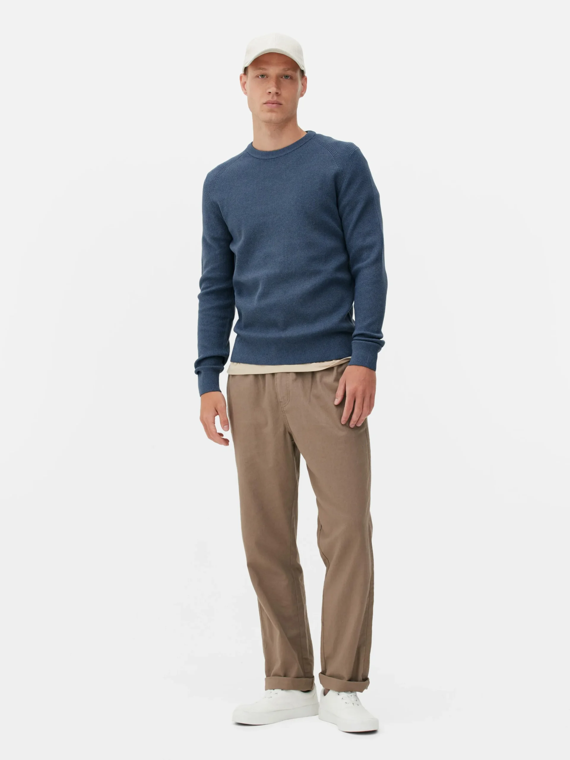 Jersey Acanalado Con Cuello Redondo