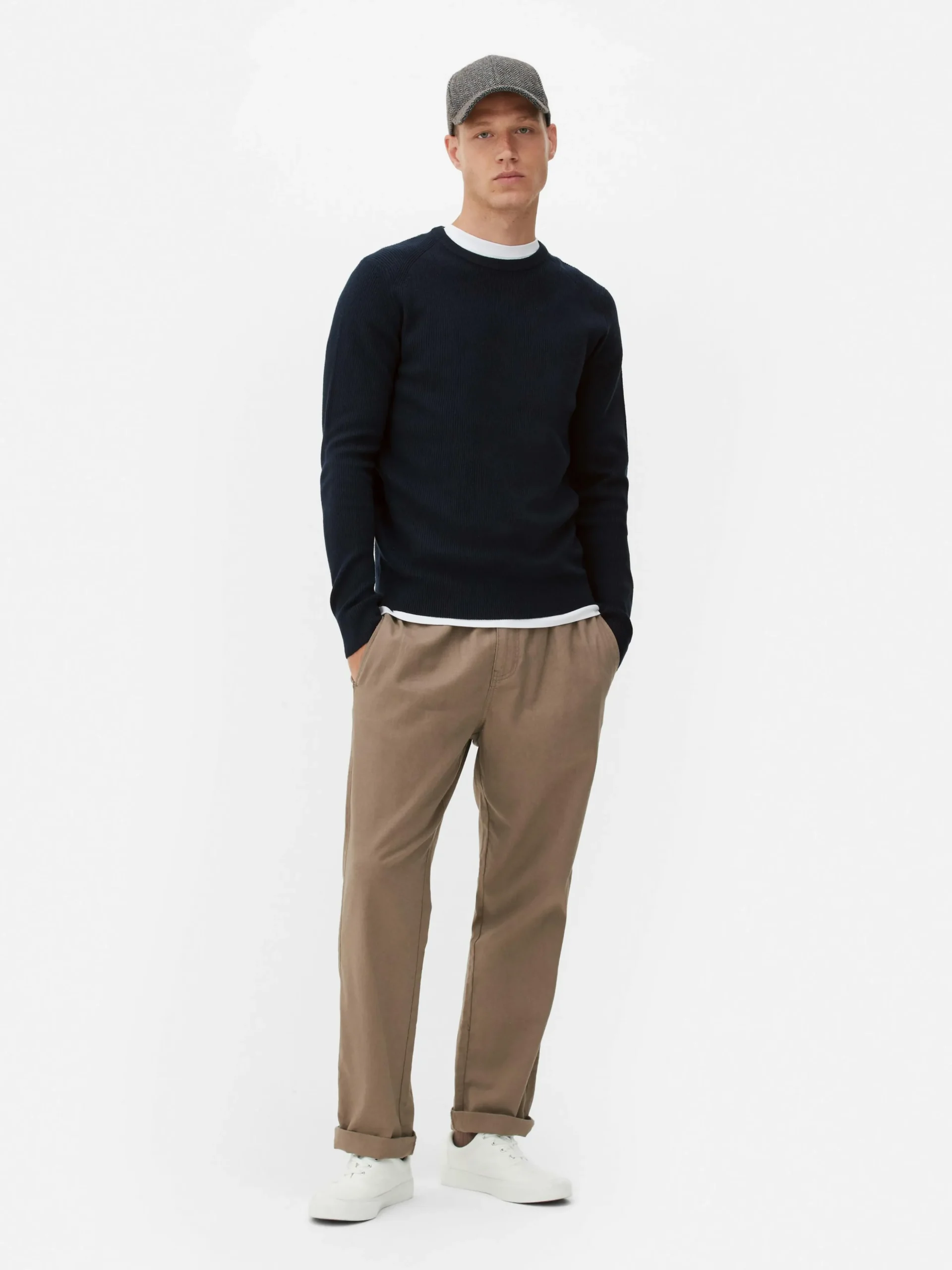 Jersey Acanalado Con Cuello Redondo