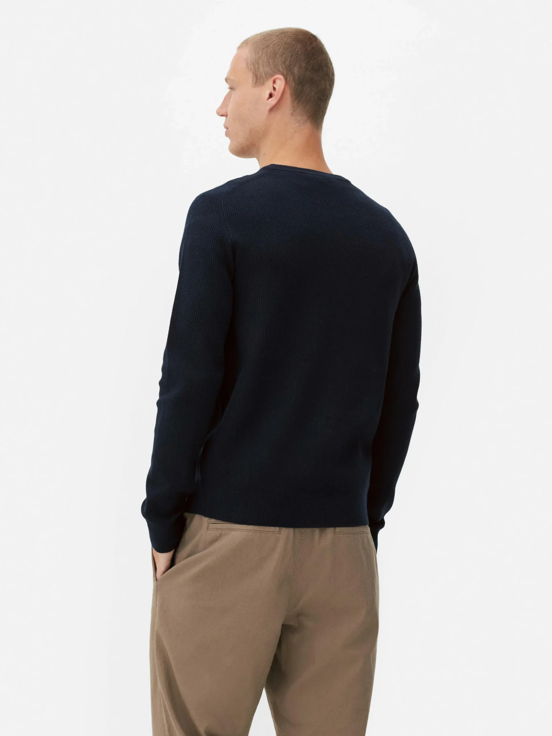 Jersey Acanalado Con Cuello Redondo