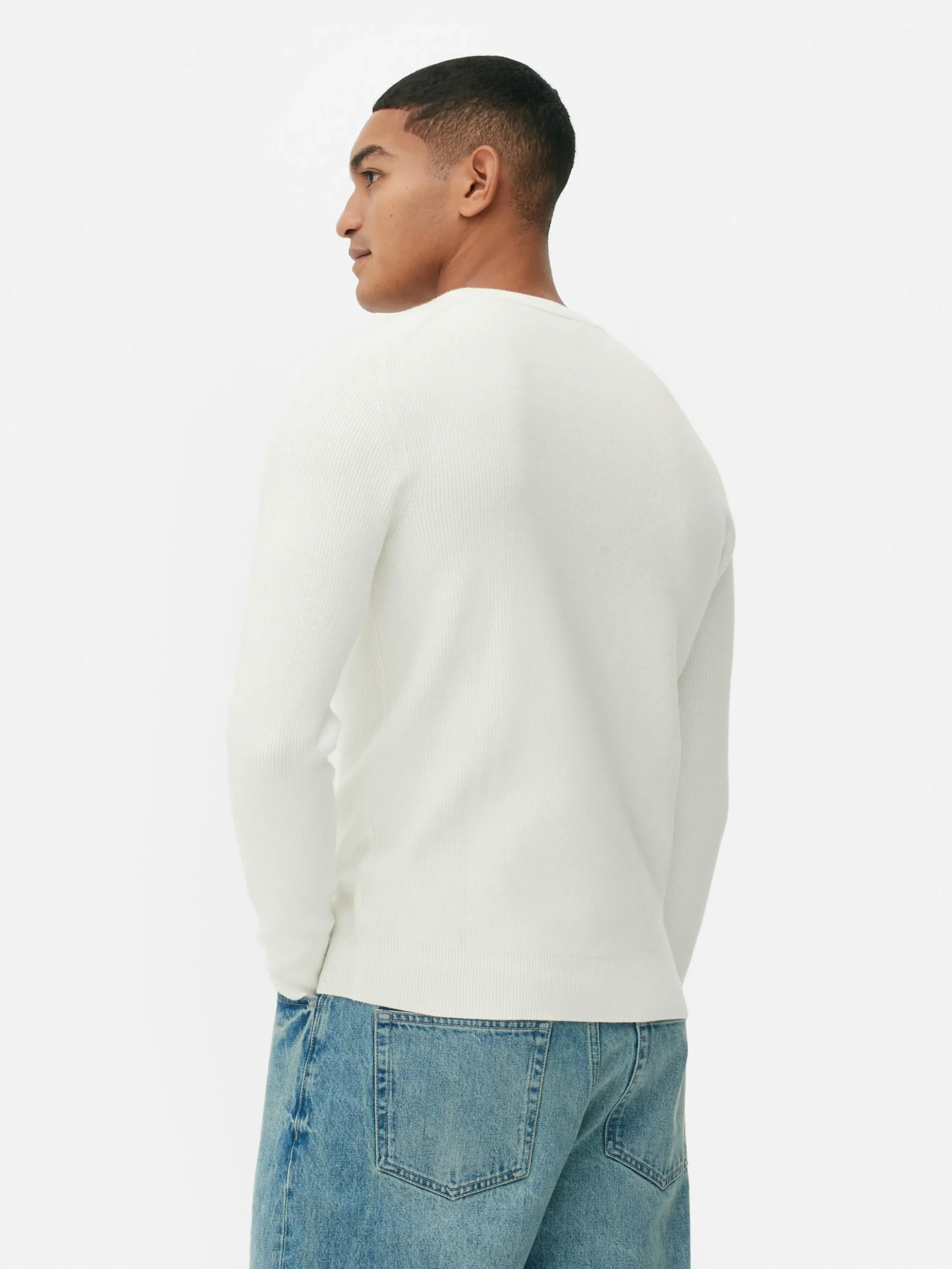 Jersey Acanalado Con Cuello Redondo