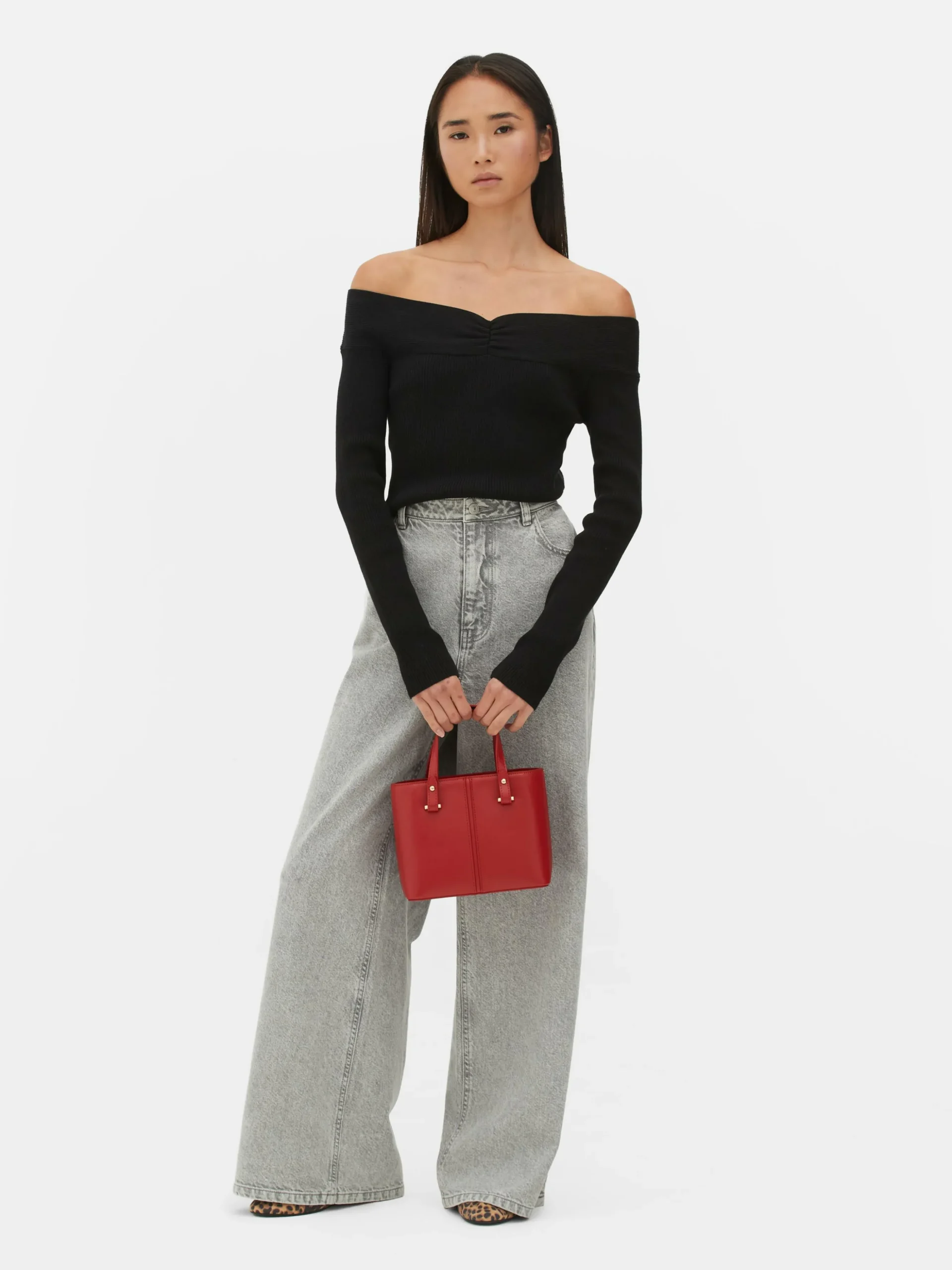 Jersey Acanalado Con Escote Barco