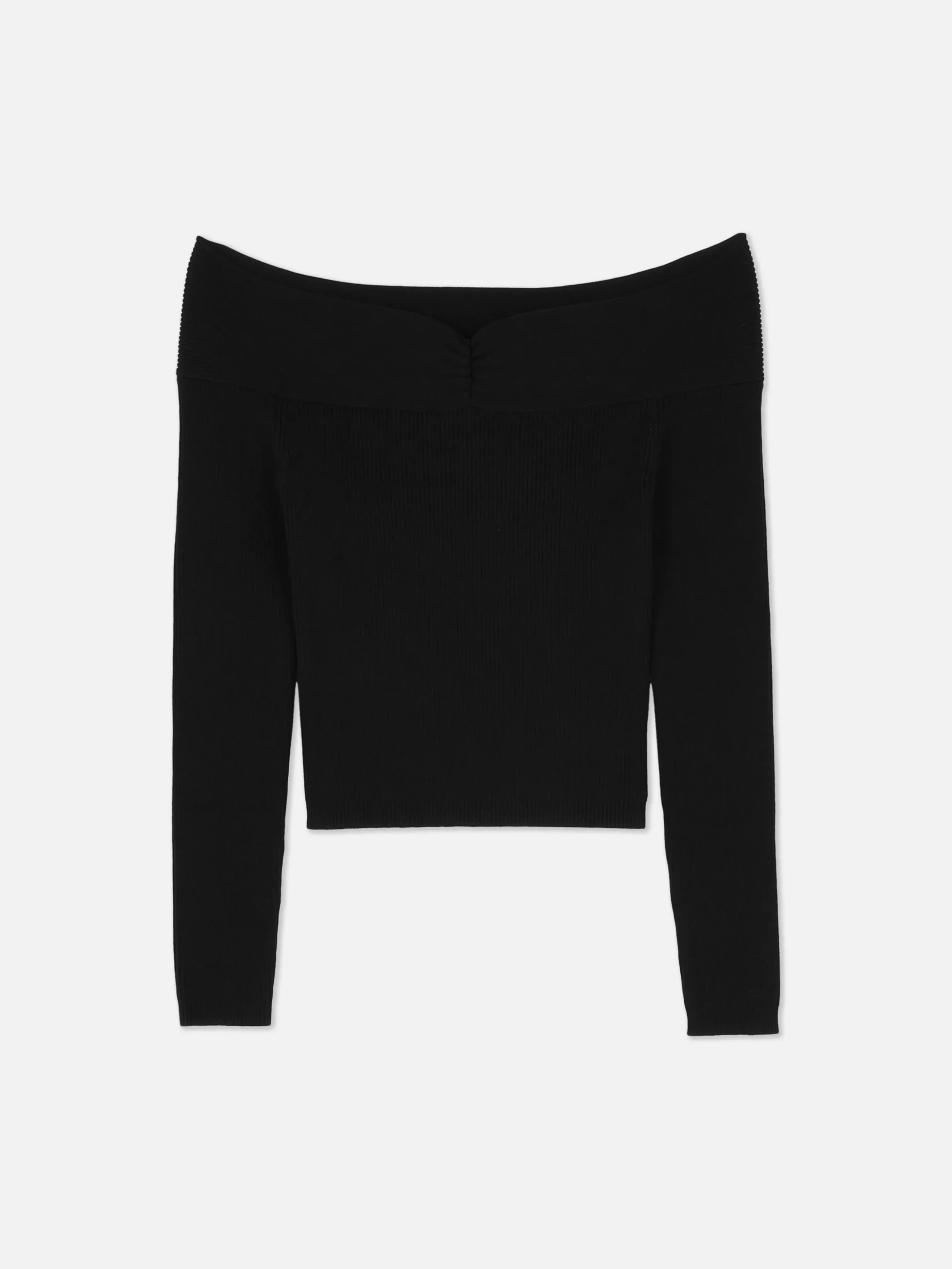 Jersey Acanalado Con Escote Barco