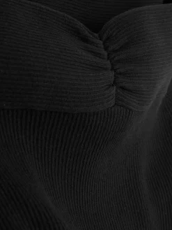 Jersey Acanalado Con Escote Barco