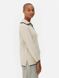 Jersey Con Cuello Pespunteado