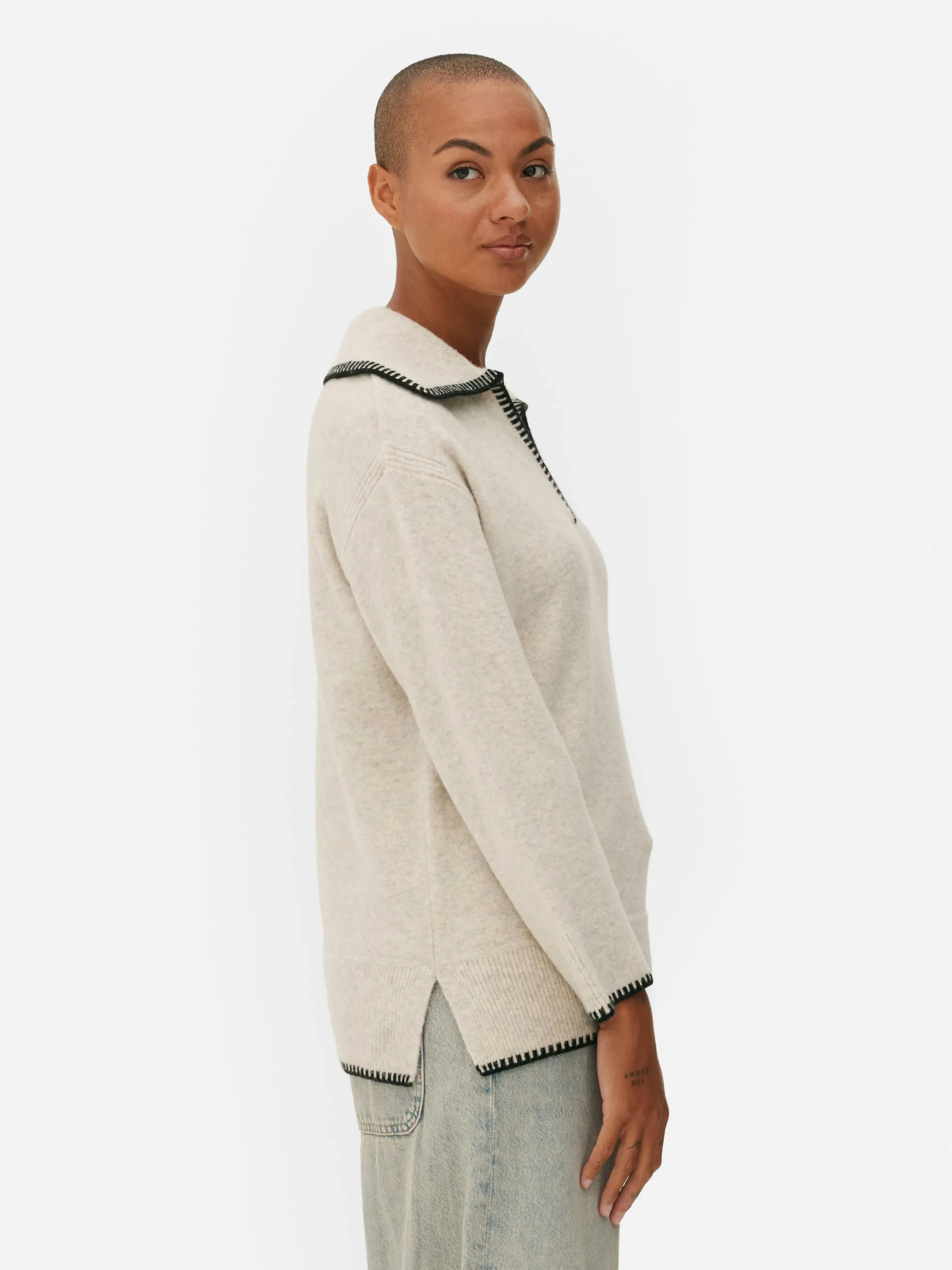 Jersey Con Cuello Pespunteado