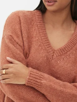 Jersey De Corte Recto Con Cuello De Pico