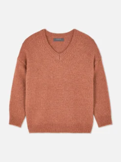 Jersey De Corte Recto Con Cuello De Pico