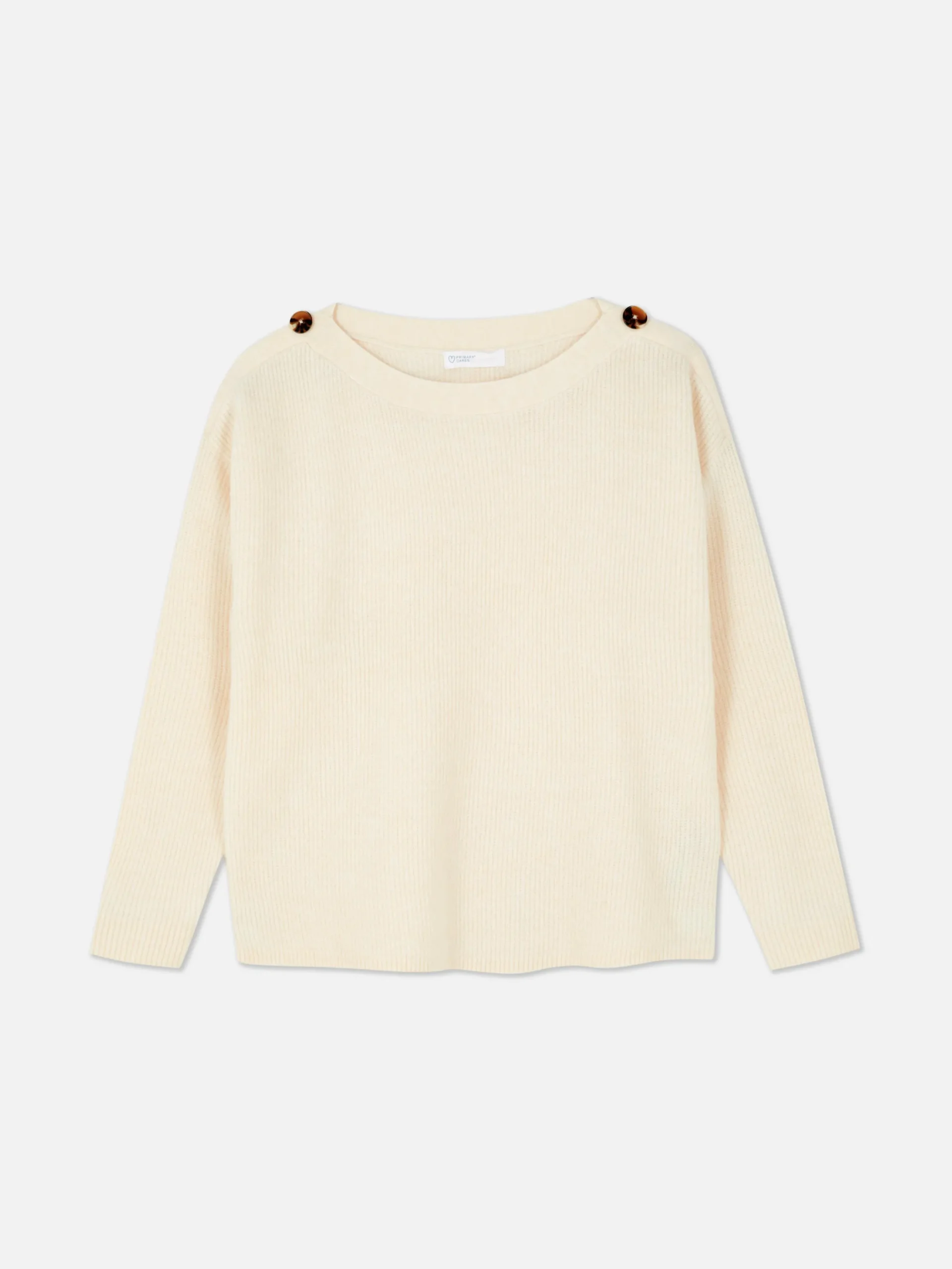 Jersey De Cuello Barco Con Botones En Los Hombros