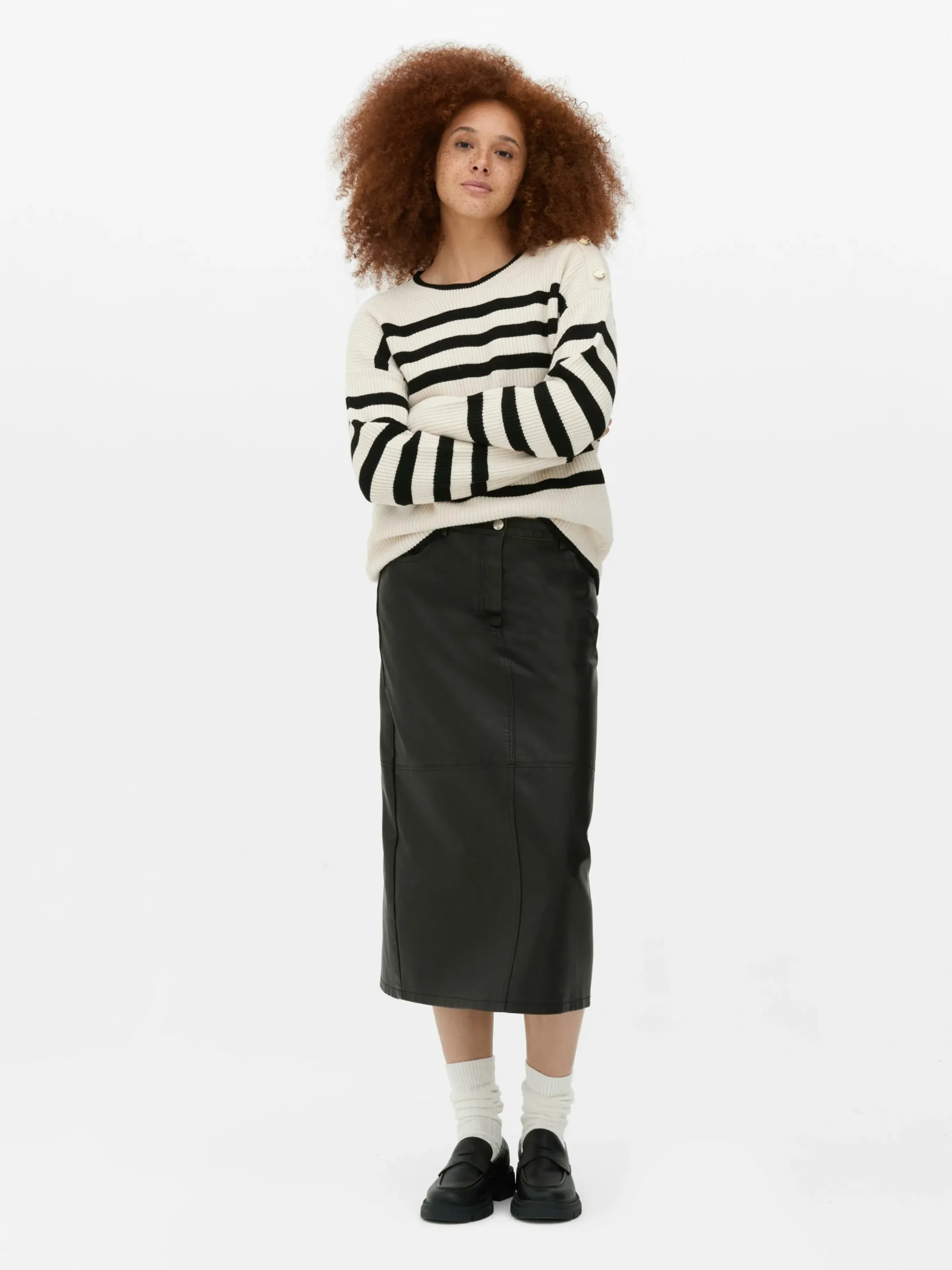 Jersey De Cuello Redondo Con Botones Decorativos