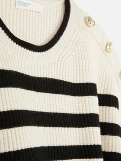 Jersey De Cuello Redondo Con Botones Decorativos