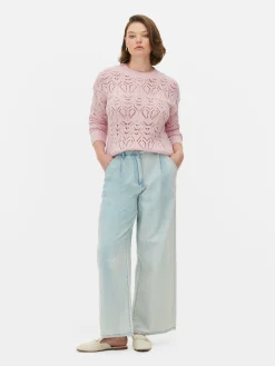 Jersey De Cuello Redondo Y Punto Abierto