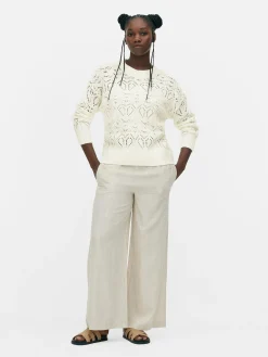 Jersey De Cuello Redondo Y Punto Abierto