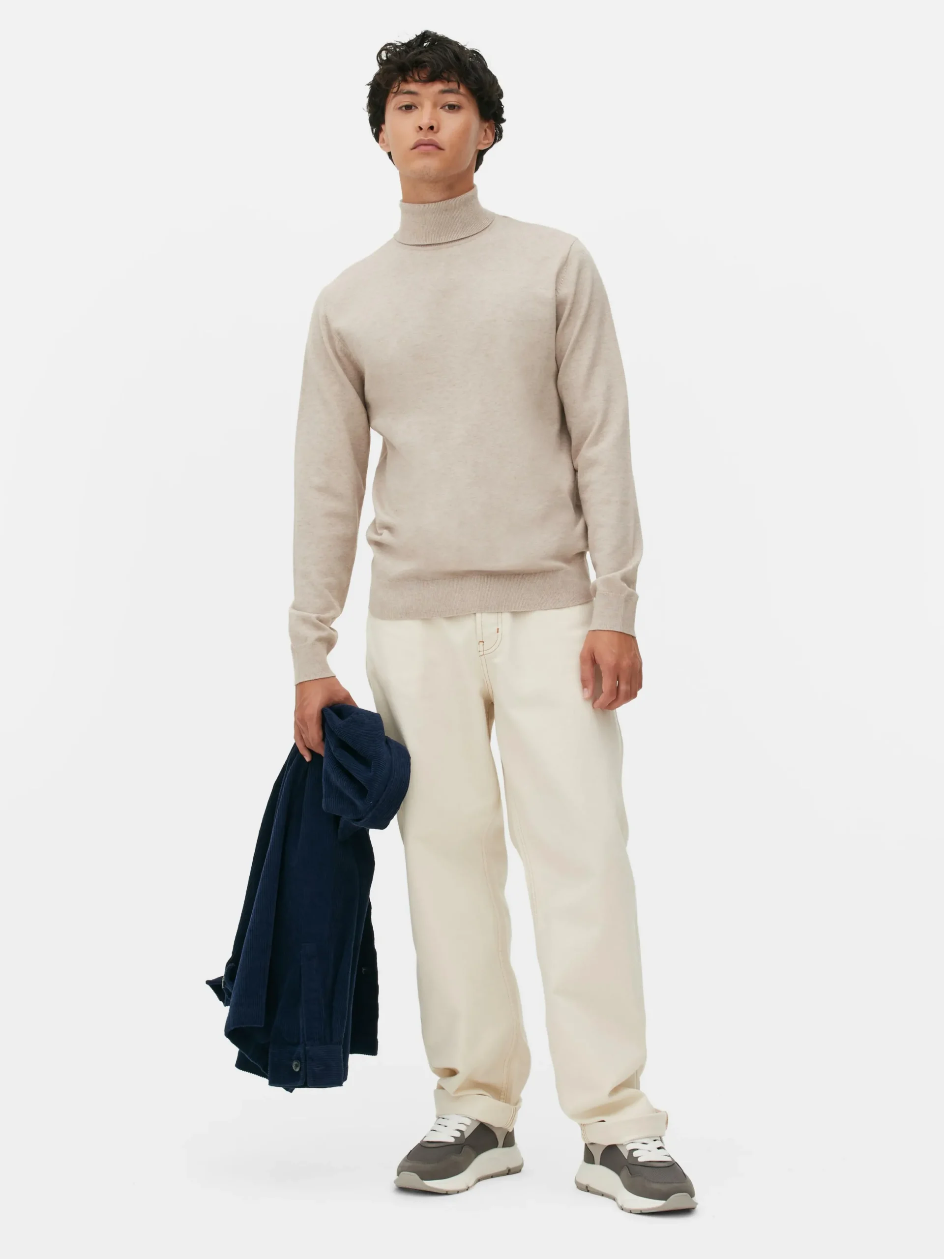 Jersey De Cuello Vuelto En Tejido De Punto Fino