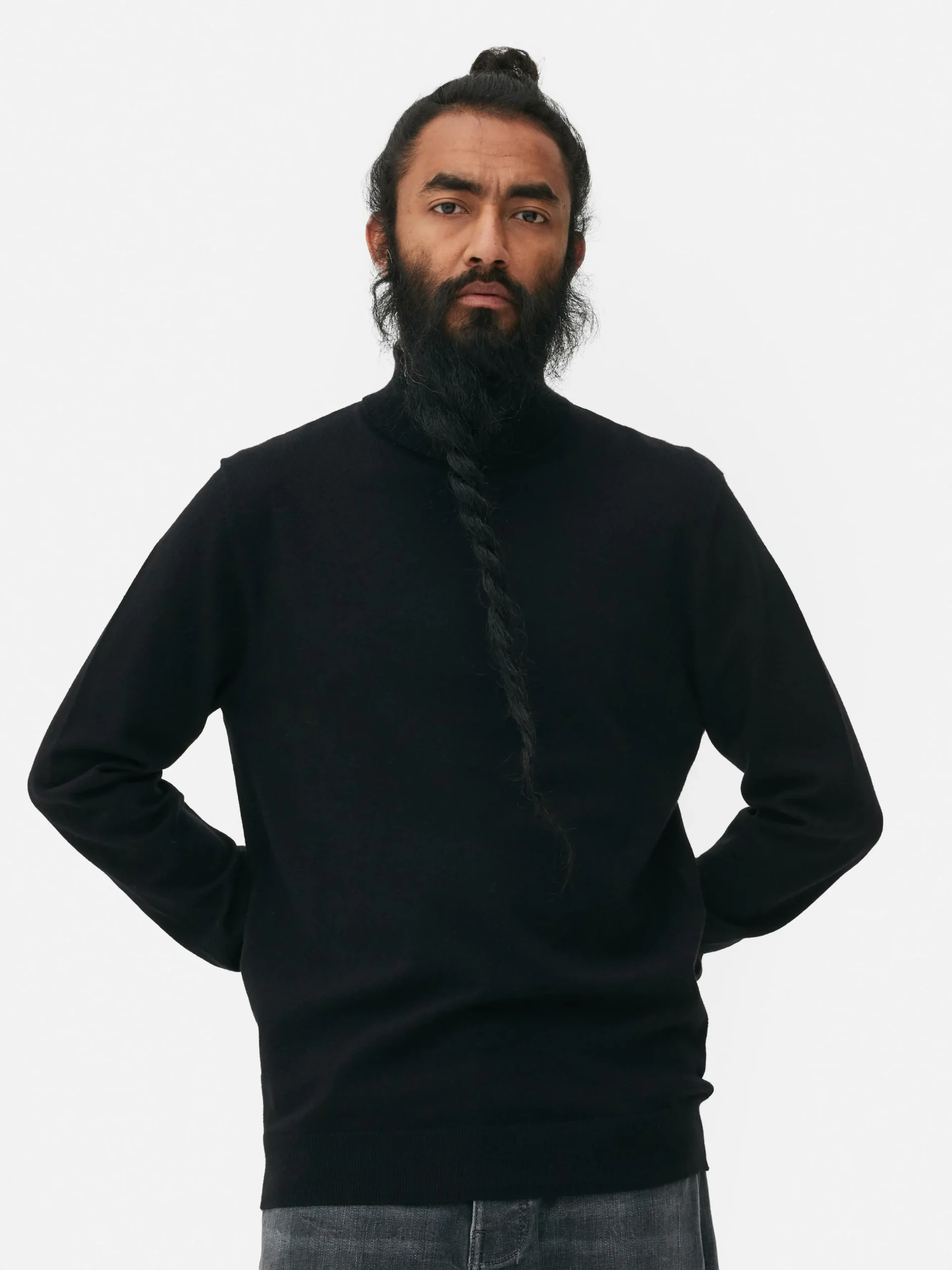 Jersey De Cuello Vuelto En Tejido De Punto Fino