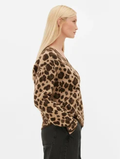 Jersey De Leopardo Con Cuello De Pico