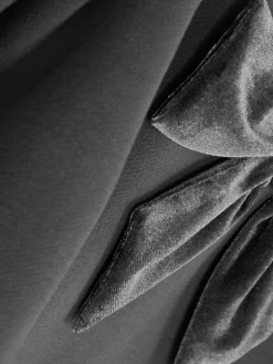 Jersey De Manga Abullonada Con Lazo De Terciopelo