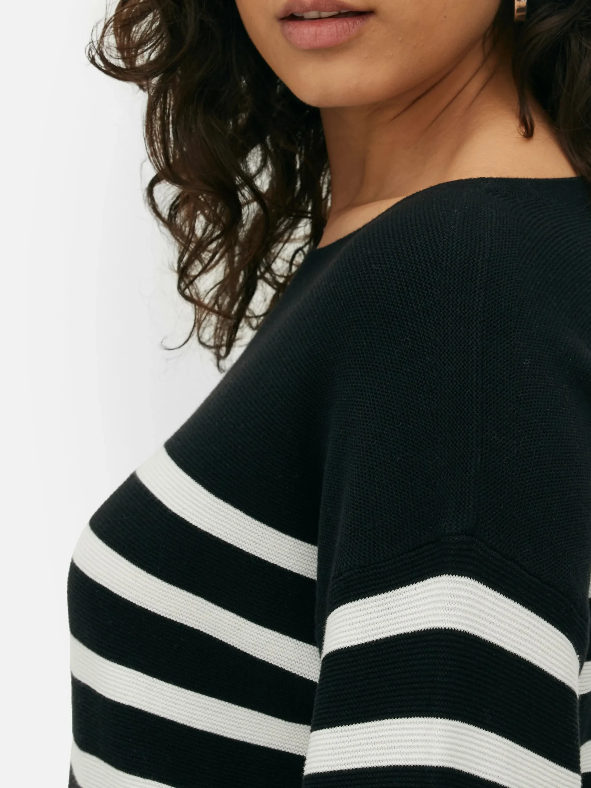 Jersey De Manga Larga Con Cuello Barco