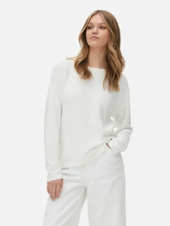 Jersey De Manga Larga Con Cuello Barco