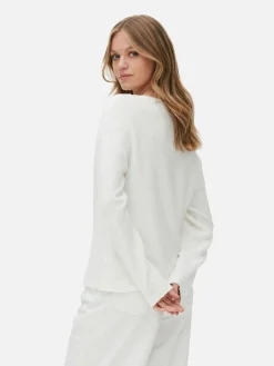 Jersey De Manga Larga Con Cuello Barco