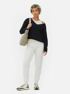 Jersey De Manga Larga Con Cuello Barco