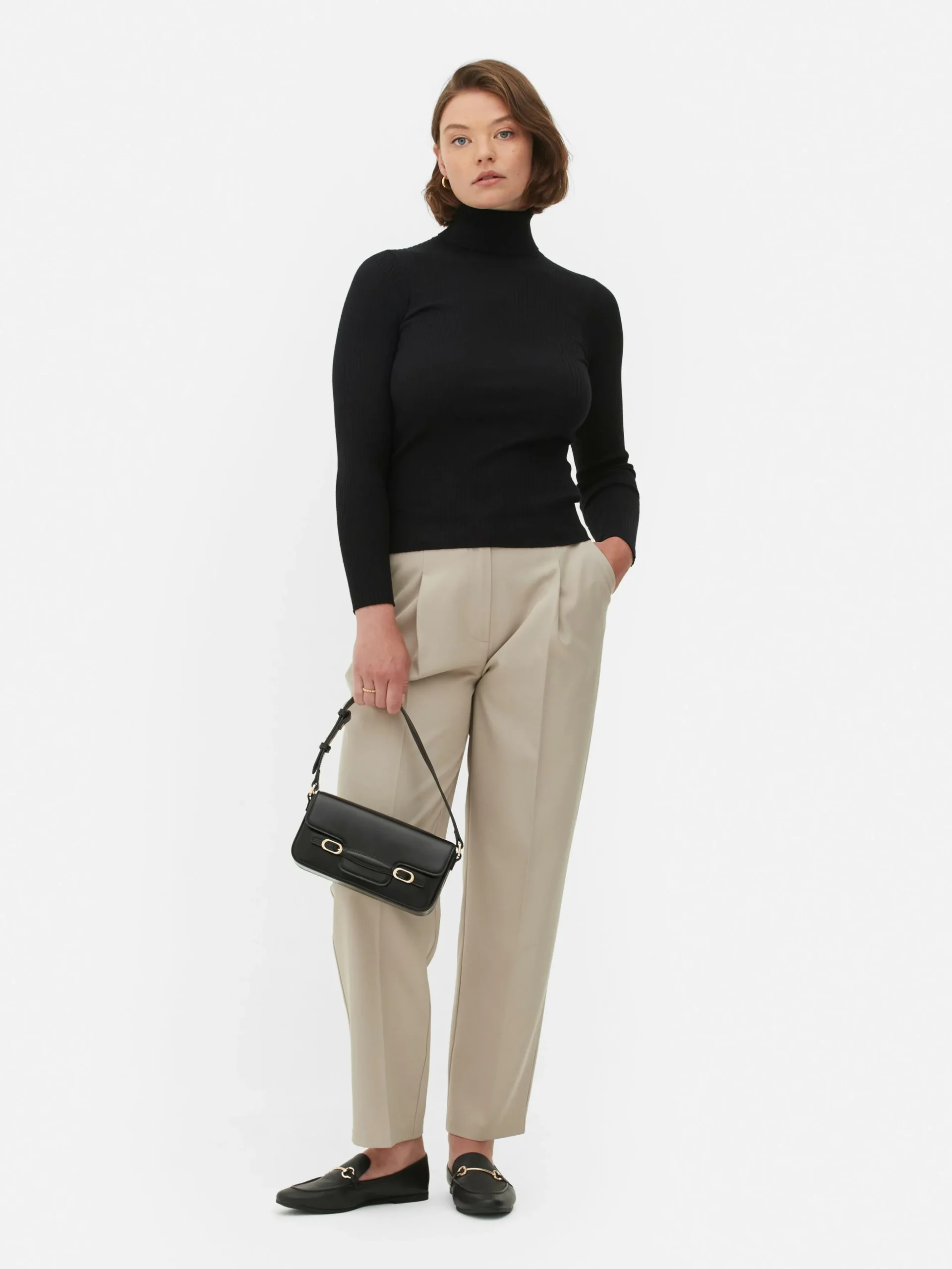 Jersey De Punto Acanalado Y Cuello Vuelto