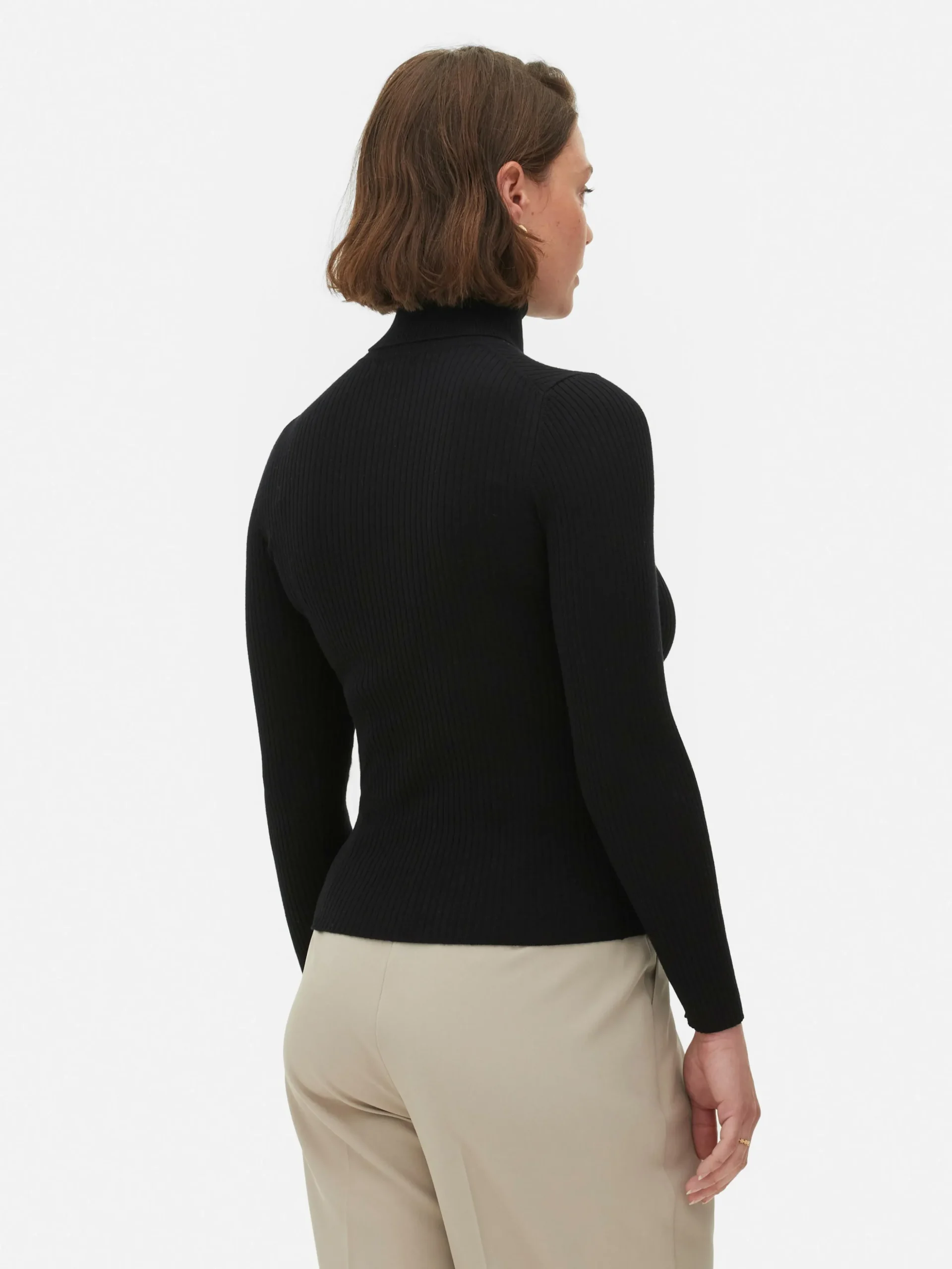 Jersey De Punto Acanalado Y Cuello Vuelto