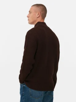 Jersey De Punto Acanalado Con Media Cremallera